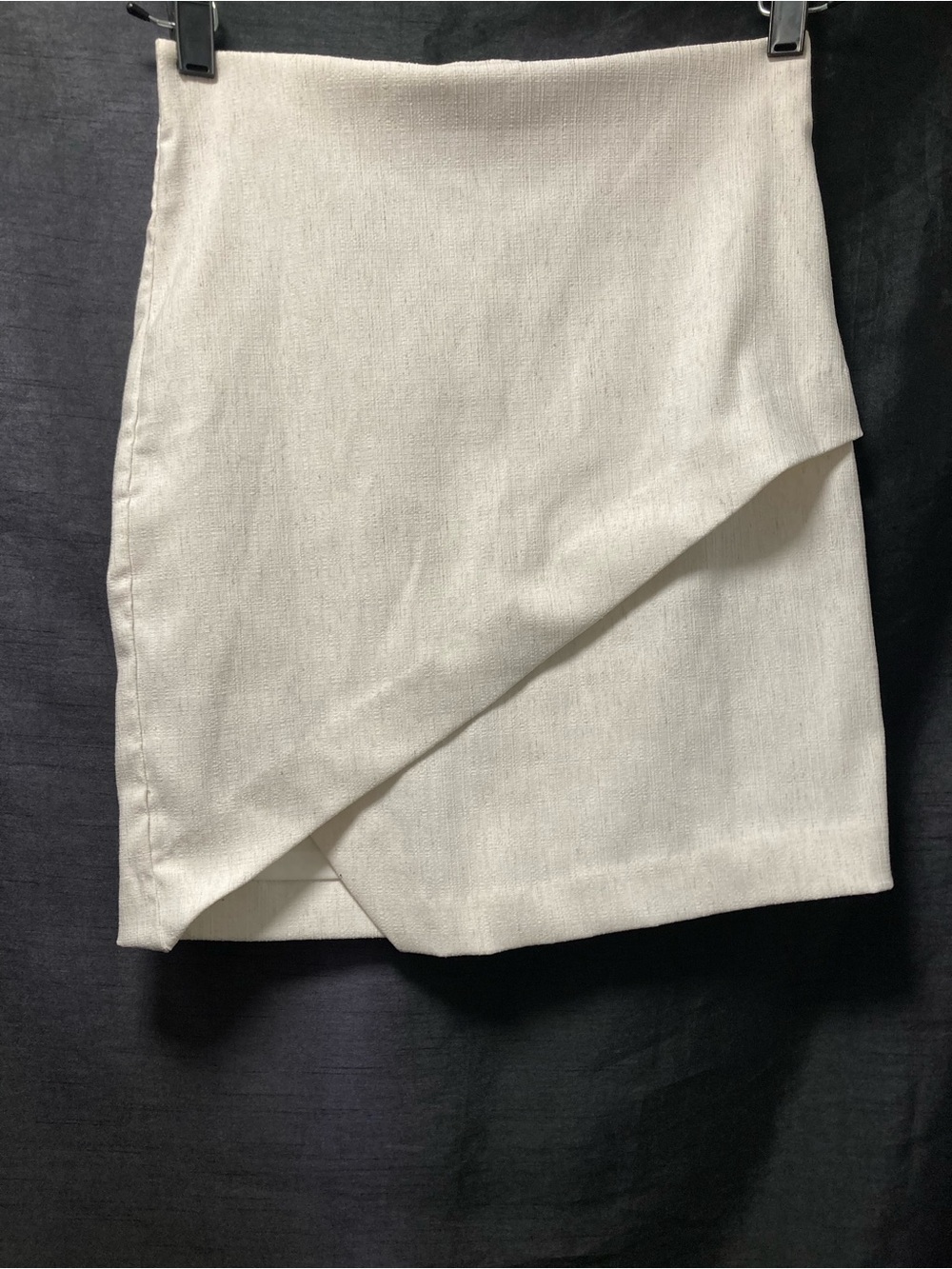 Dynamite Cream Asymmetrical Wrap Mini Skirt Size S